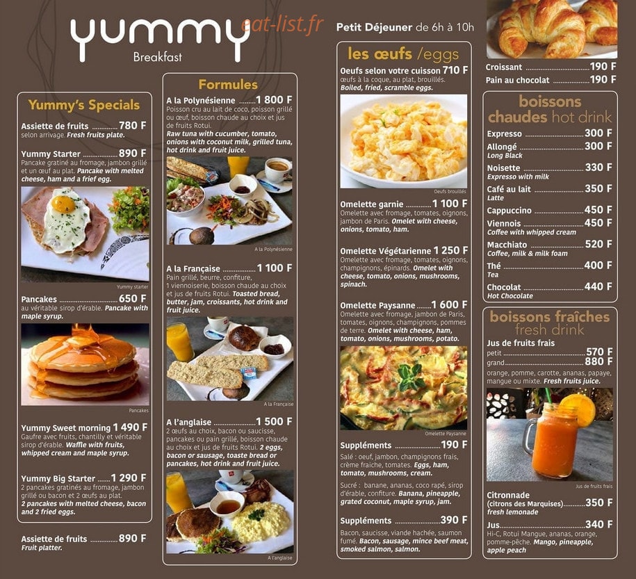 Yummy — carte page 1