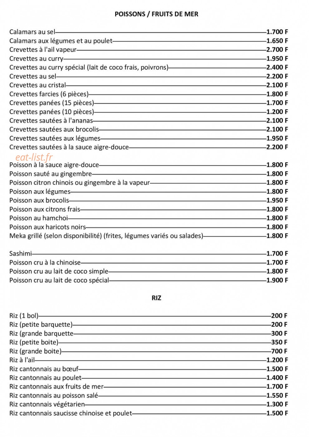 Restaurant Jeannine — carte page 4