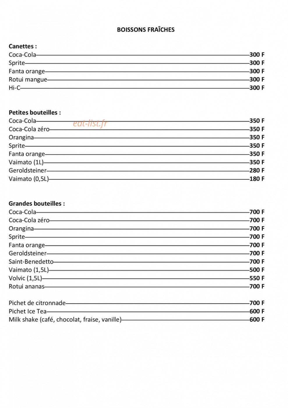 Restaurant Jeannine — carte page 7