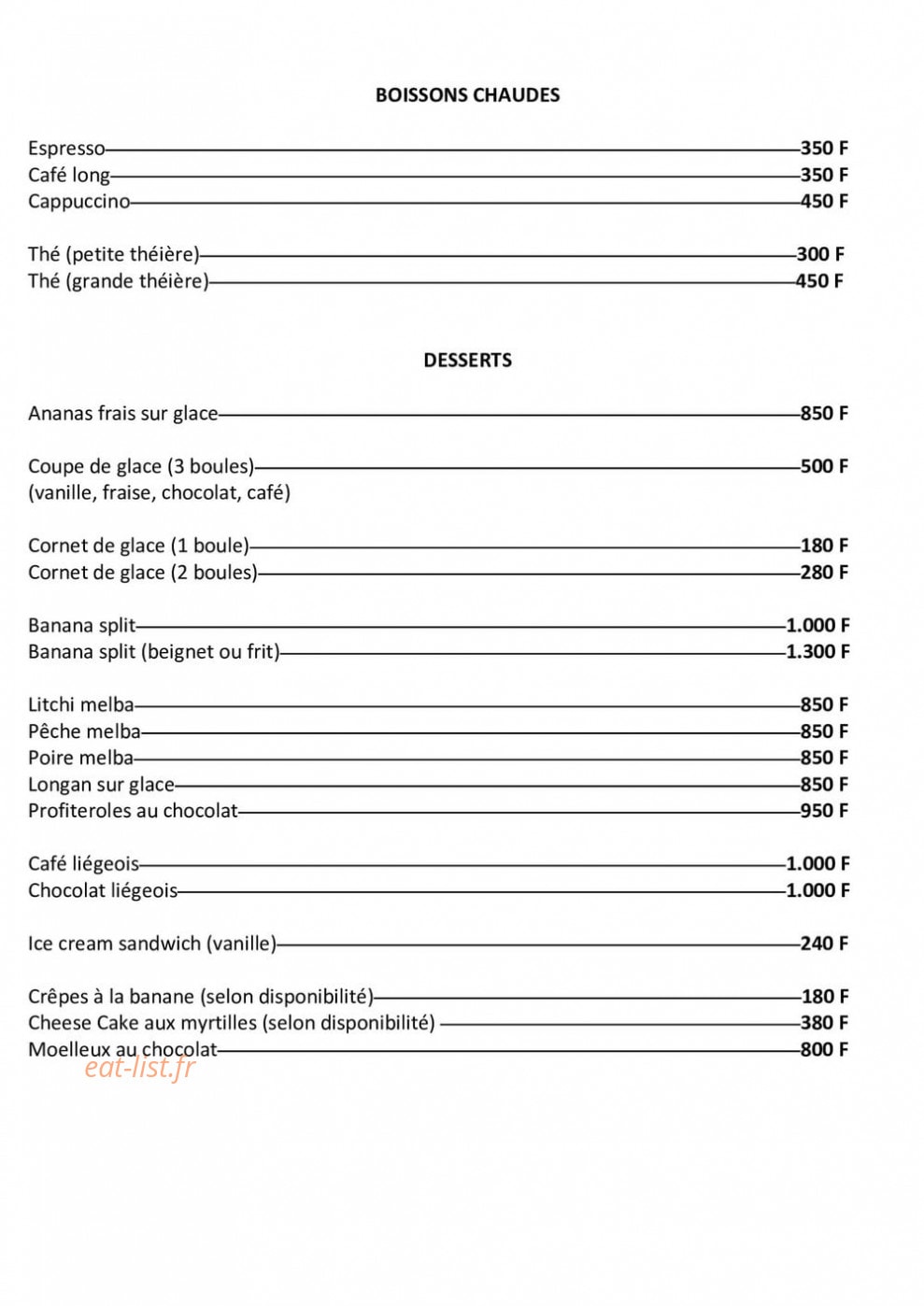 Restaurant Jeannine — carte page 6