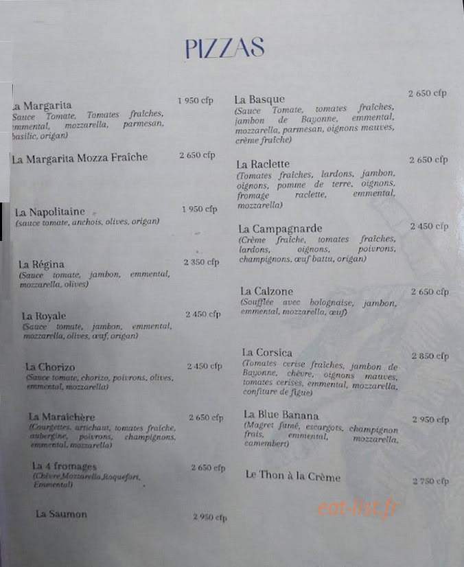 Blue Banana — carte page 1