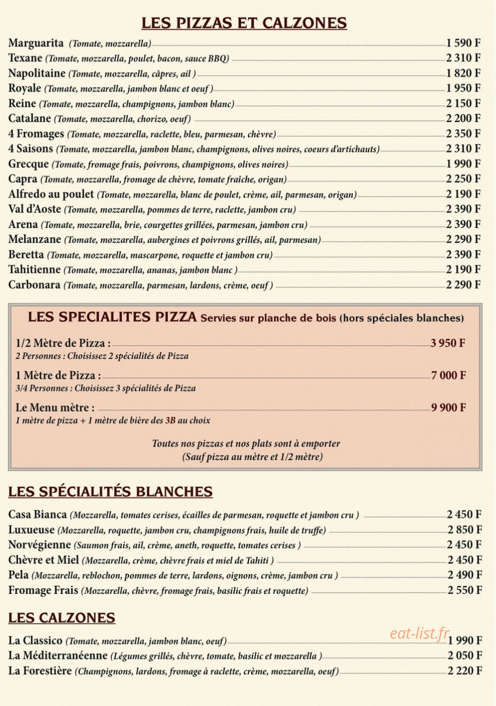 La Casa Bianca — carte page 3