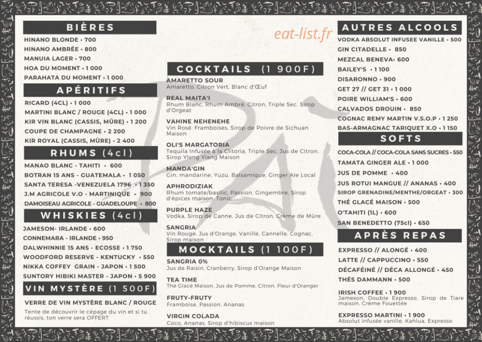 PAĪ Bistro — carte page 2