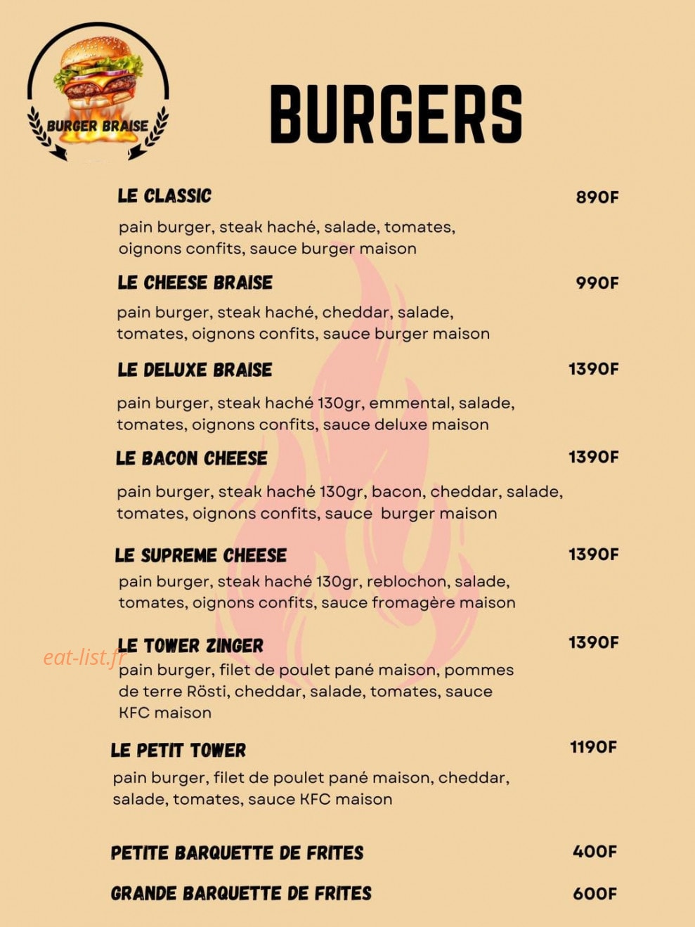 Pizza Braise — carte page 2