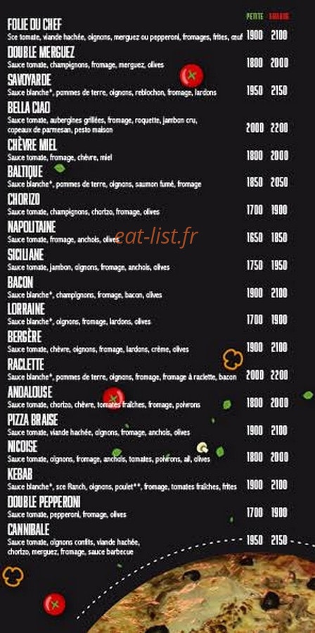 Pizza Braise — carte page 6