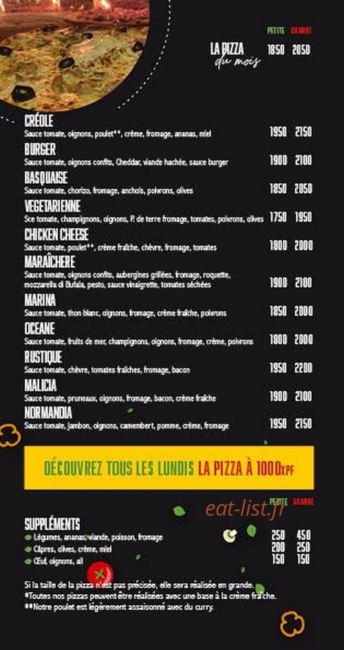 Pizza Braise — carte page 4