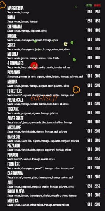 Pizza Braise — carte page 5