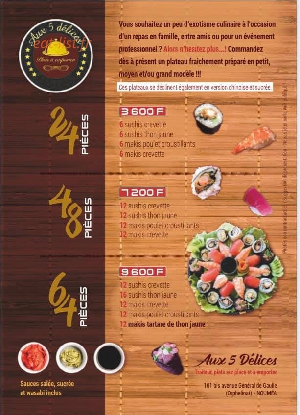 Aux 5 Délices — carte page 2