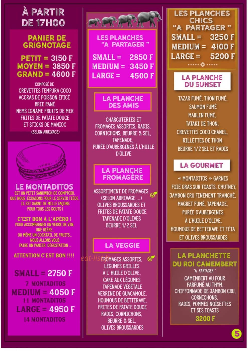 Babar Cafe — carte page 4