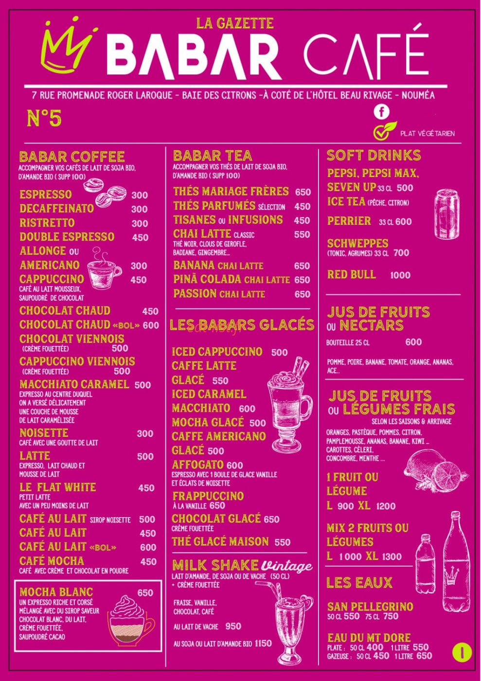 Babar Cafe — carte page 6