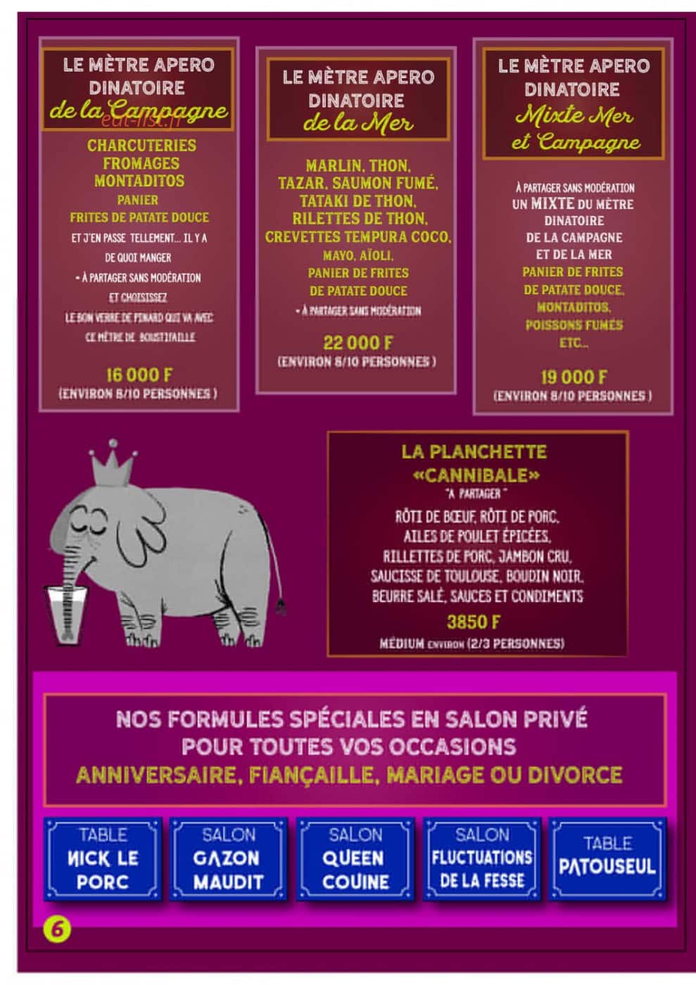 Babar Cafe — carte page 5