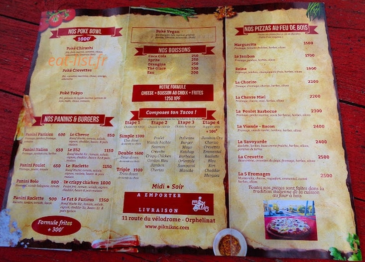 Bar 70's — carte page 1