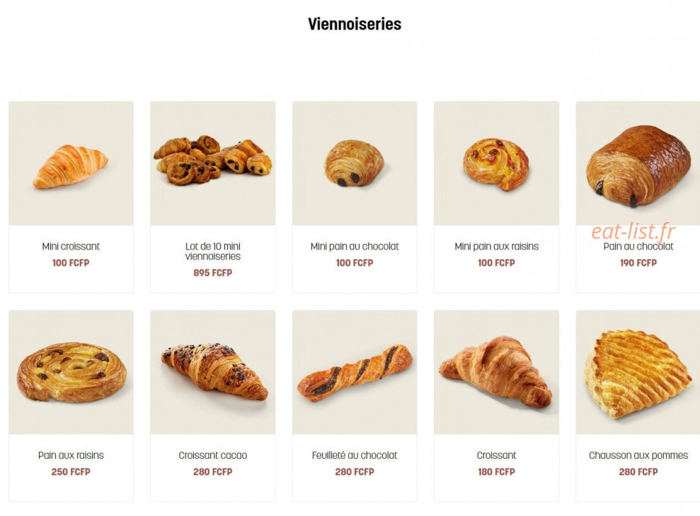 Brioche Dorée — carte page 5