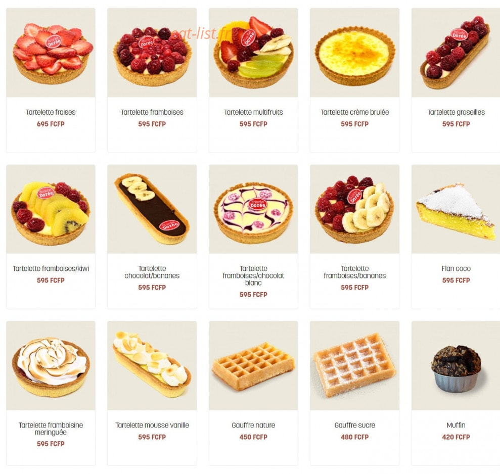 Brioche Dorée — carte page 4