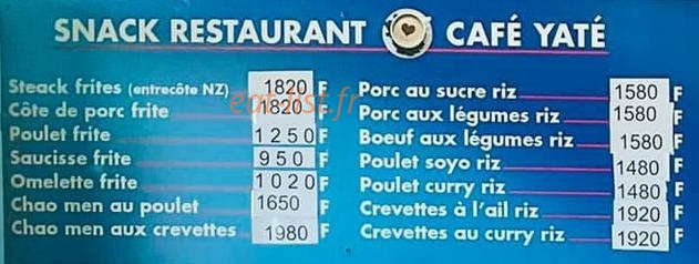 Café Yaté — carte page 4