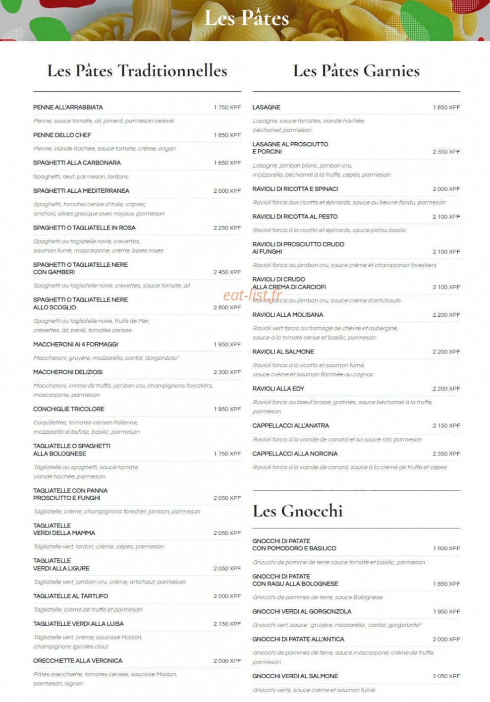 Casa Italia — carte page 3