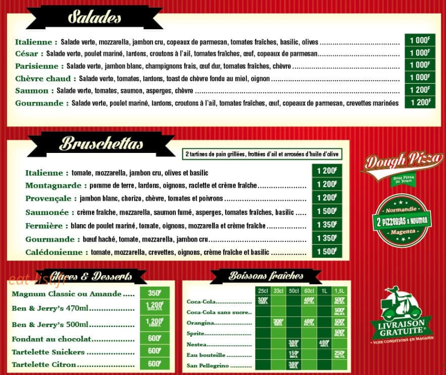 Dough Pizza — carte page 2