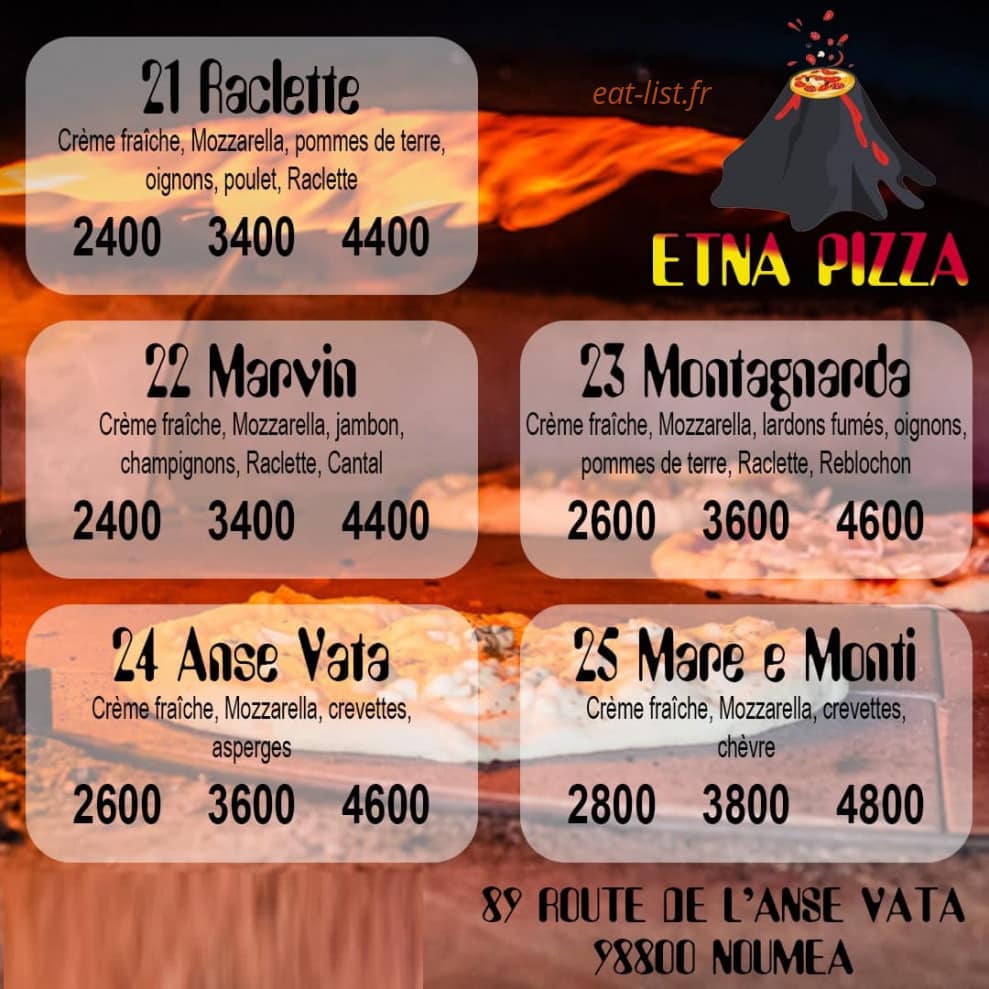 Etna pizza — carte page 5