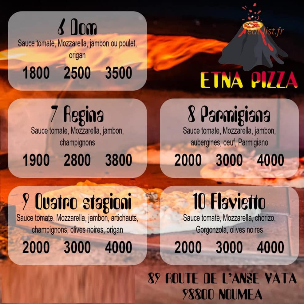 Etna pizza — carte page 2
