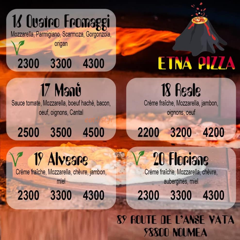 Etna pizza — carte page 4