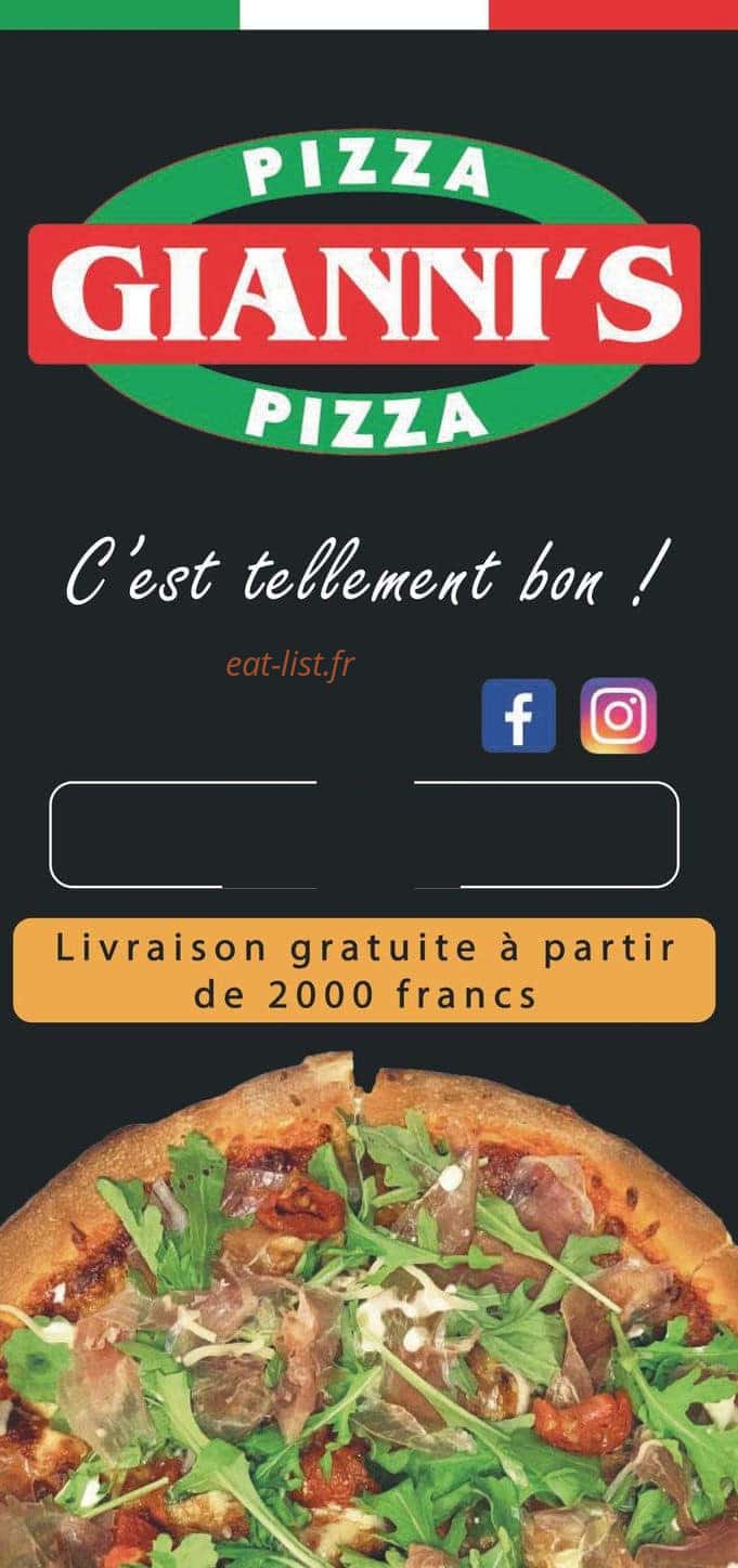 Gianni's Pizza — carte page 1