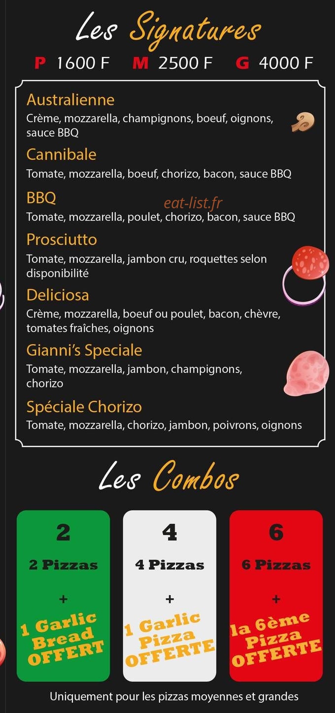 Gianni's Pizza — carte page 4