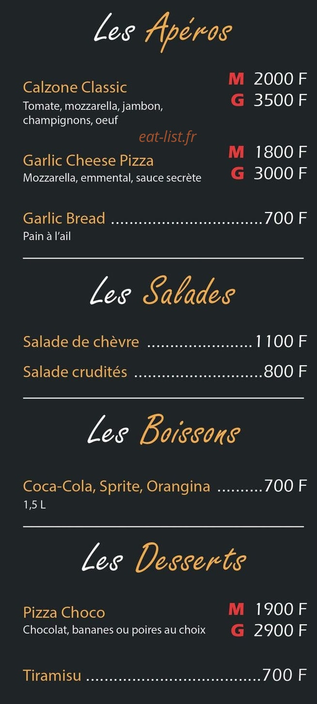 Gianni's Pizza — carte page 5