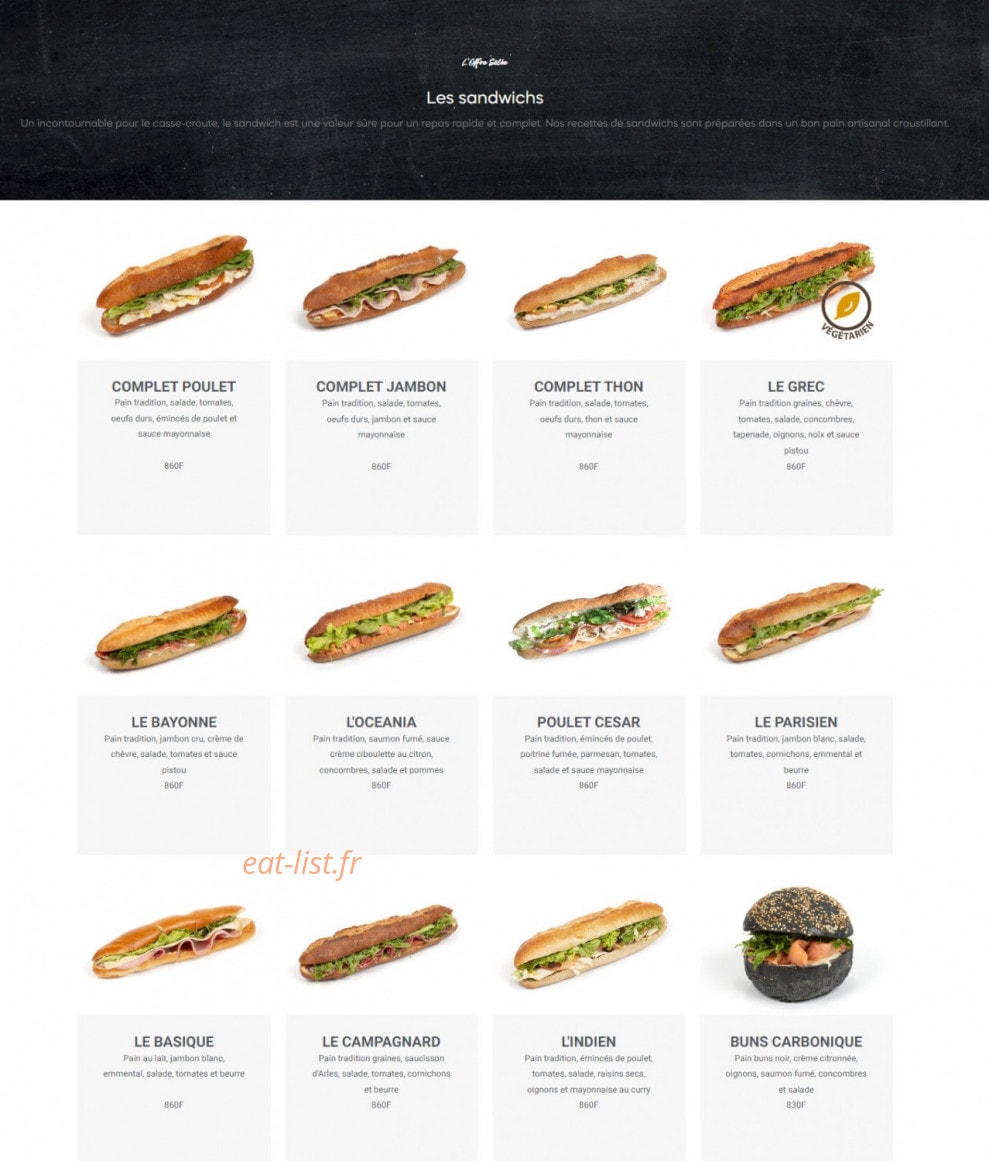 L'Atelier Gourmand — carte page 7