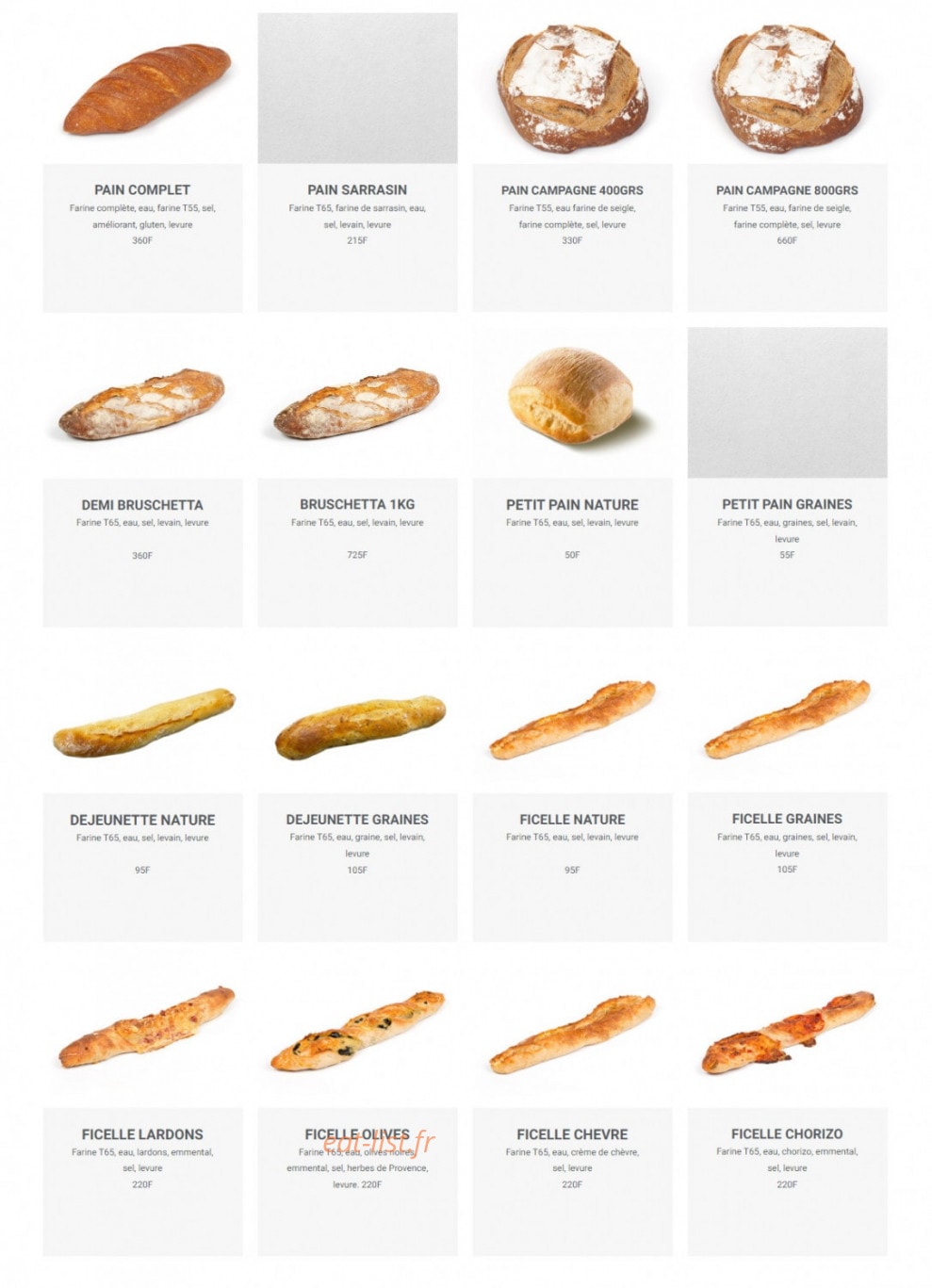 L'Atelier Gourmand — carte page 2