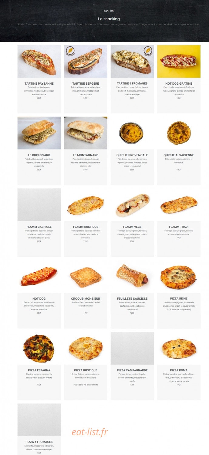 L'Atelier Gourmand — carte page 9