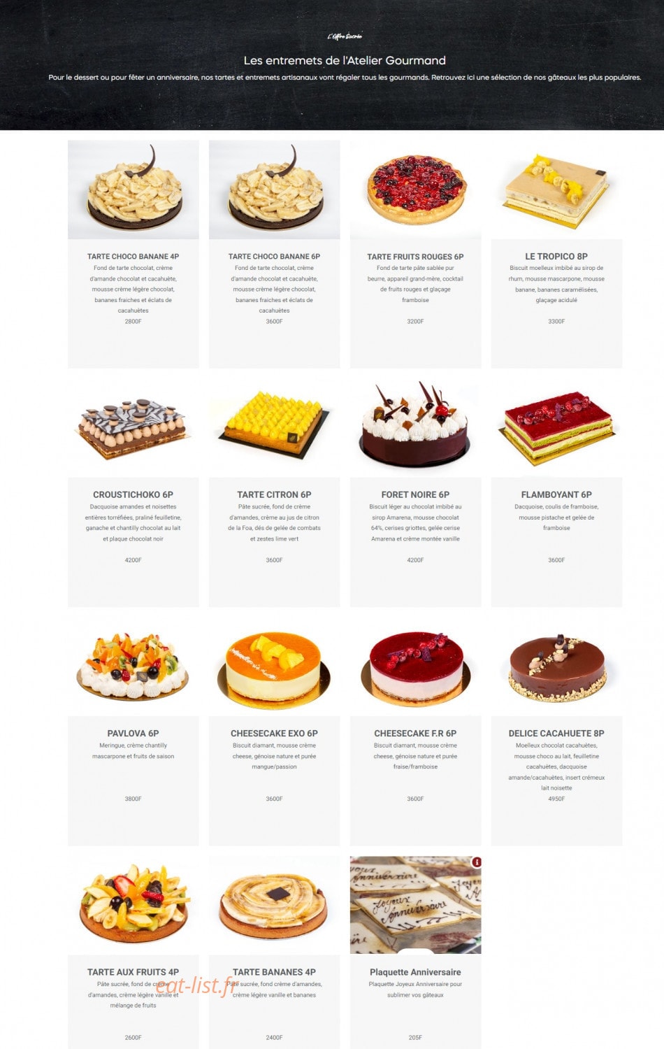 L'Atelier Gourmand — carte page 6