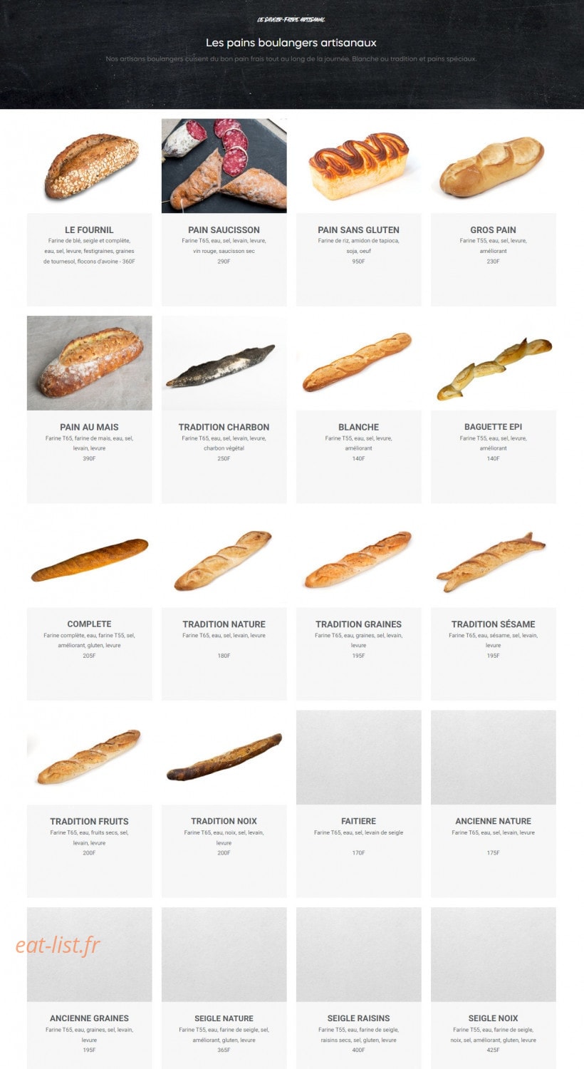 L'Atelier Gourmand — carte page 1