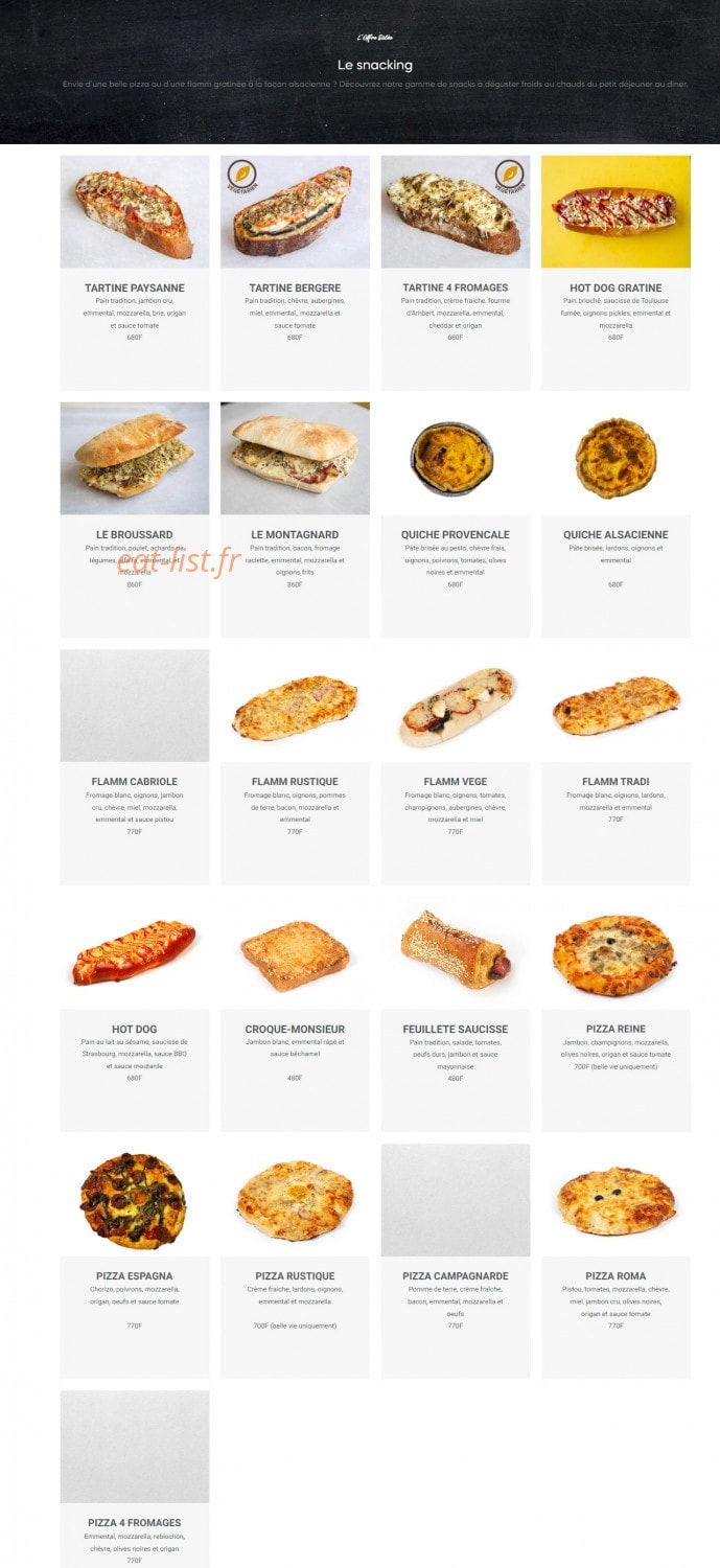 L'Atelier Gourmand — carte page 9