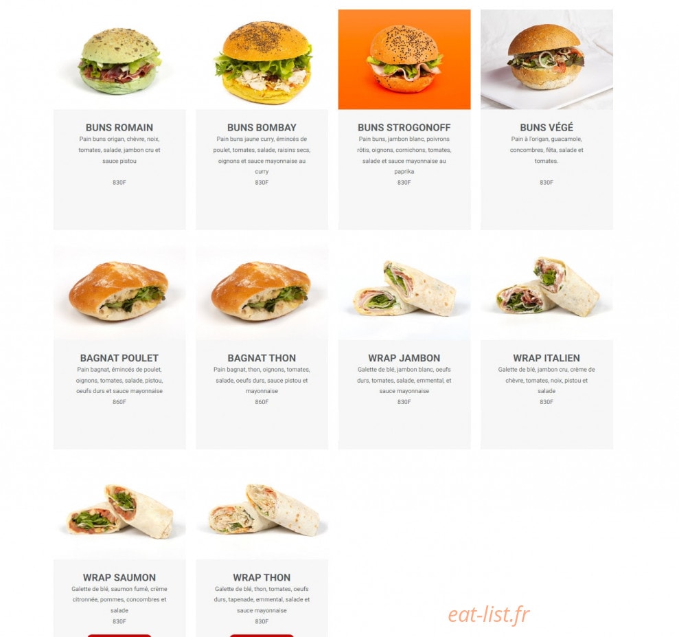 L'Atelier Gourmand — carte page 8