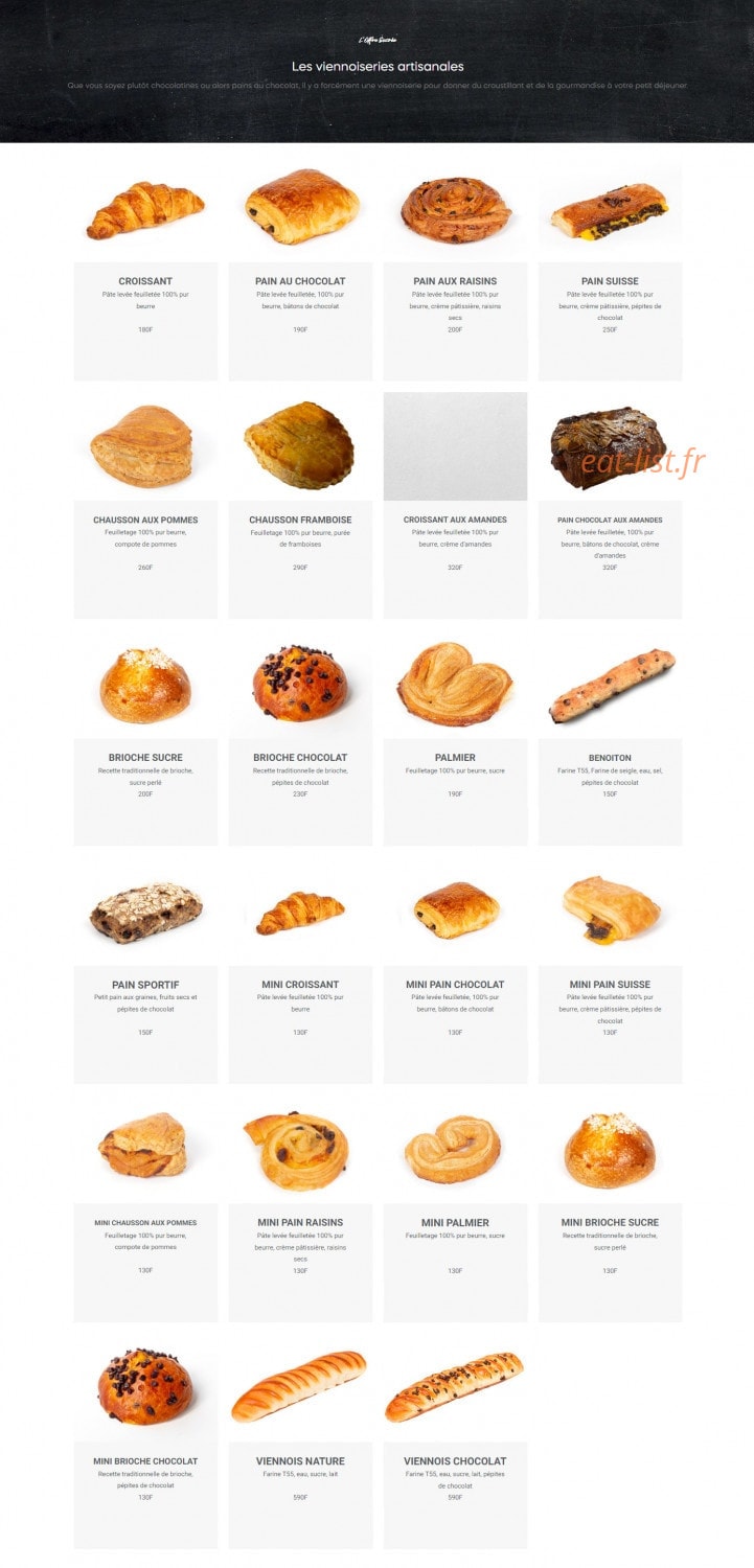 L'Atelier Gourmand — carte page 3