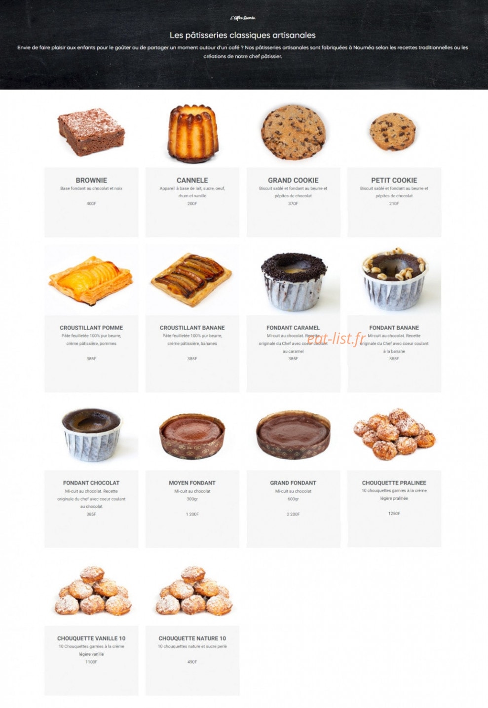 L'Atelier Gourmand — carte page 4
