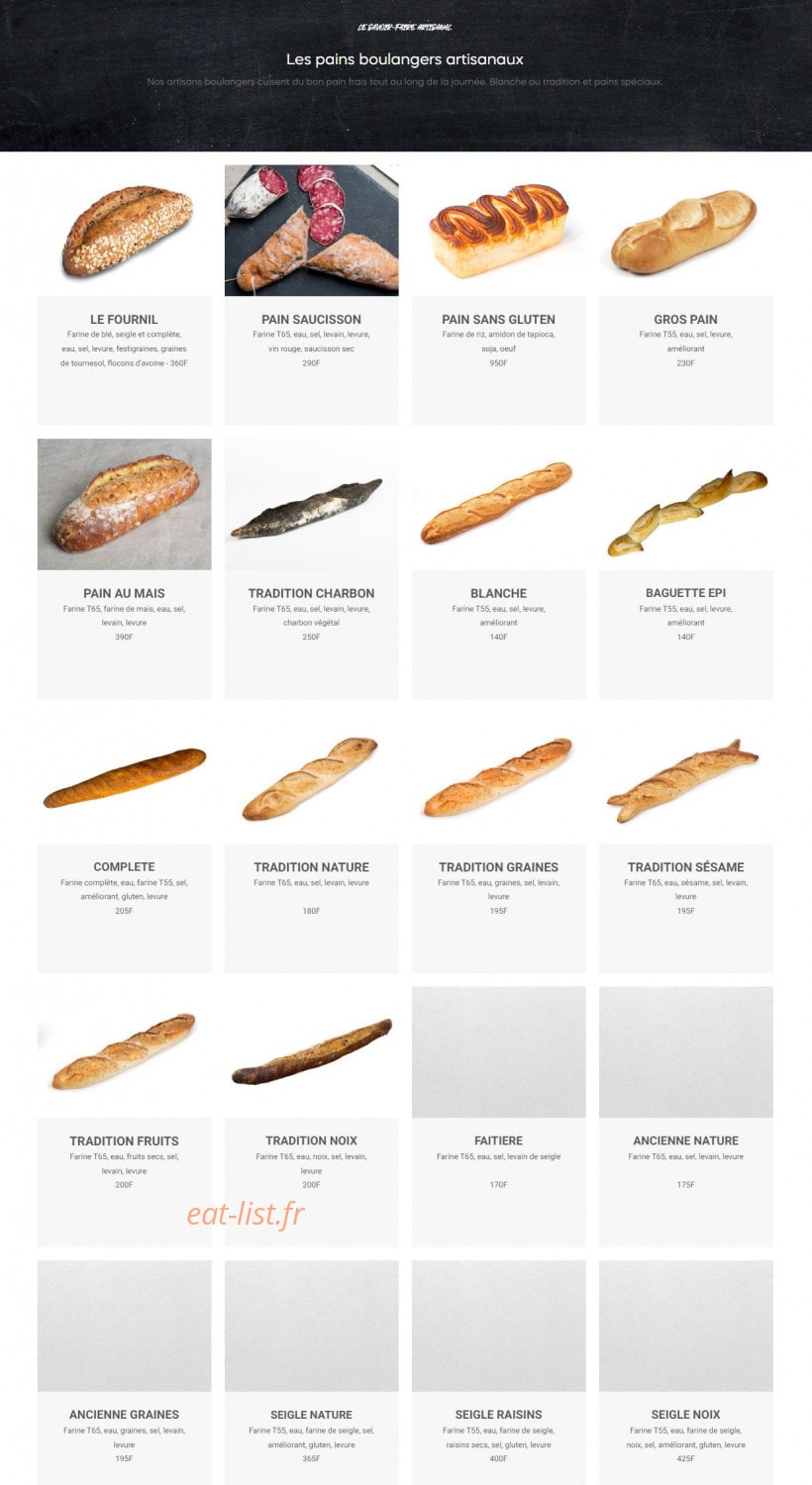 L'Atelier Gourmand — carte page 1