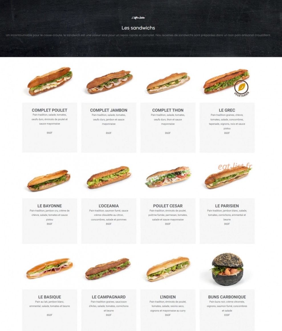 L'Atelier Gourmand — carte page 7