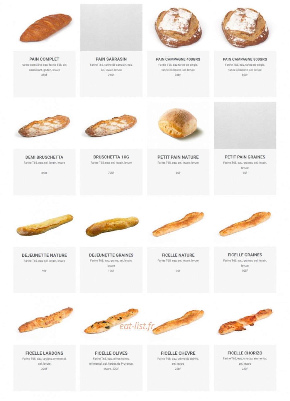 L'Atelier Gourmand — carte page 2
