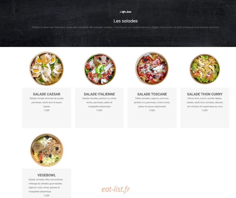 L'Atelier Gourmand — carte page 10