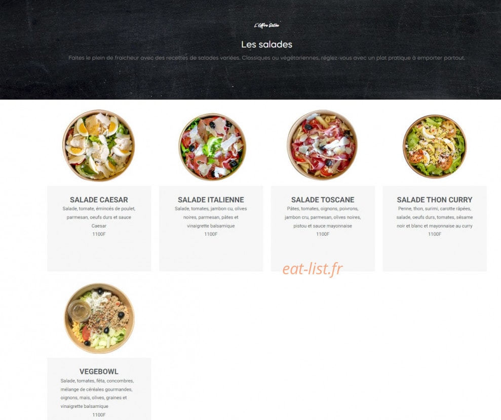 L'Atelier Gourmand — carte page 10