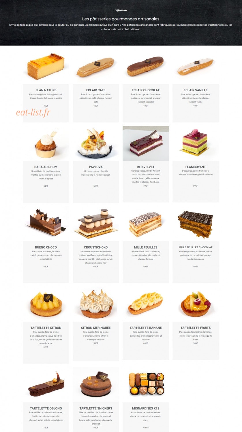 L'Atelier Gourmand — carte page 5