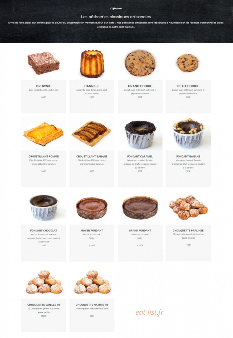 L'Atelier Gourmand — carte page 4