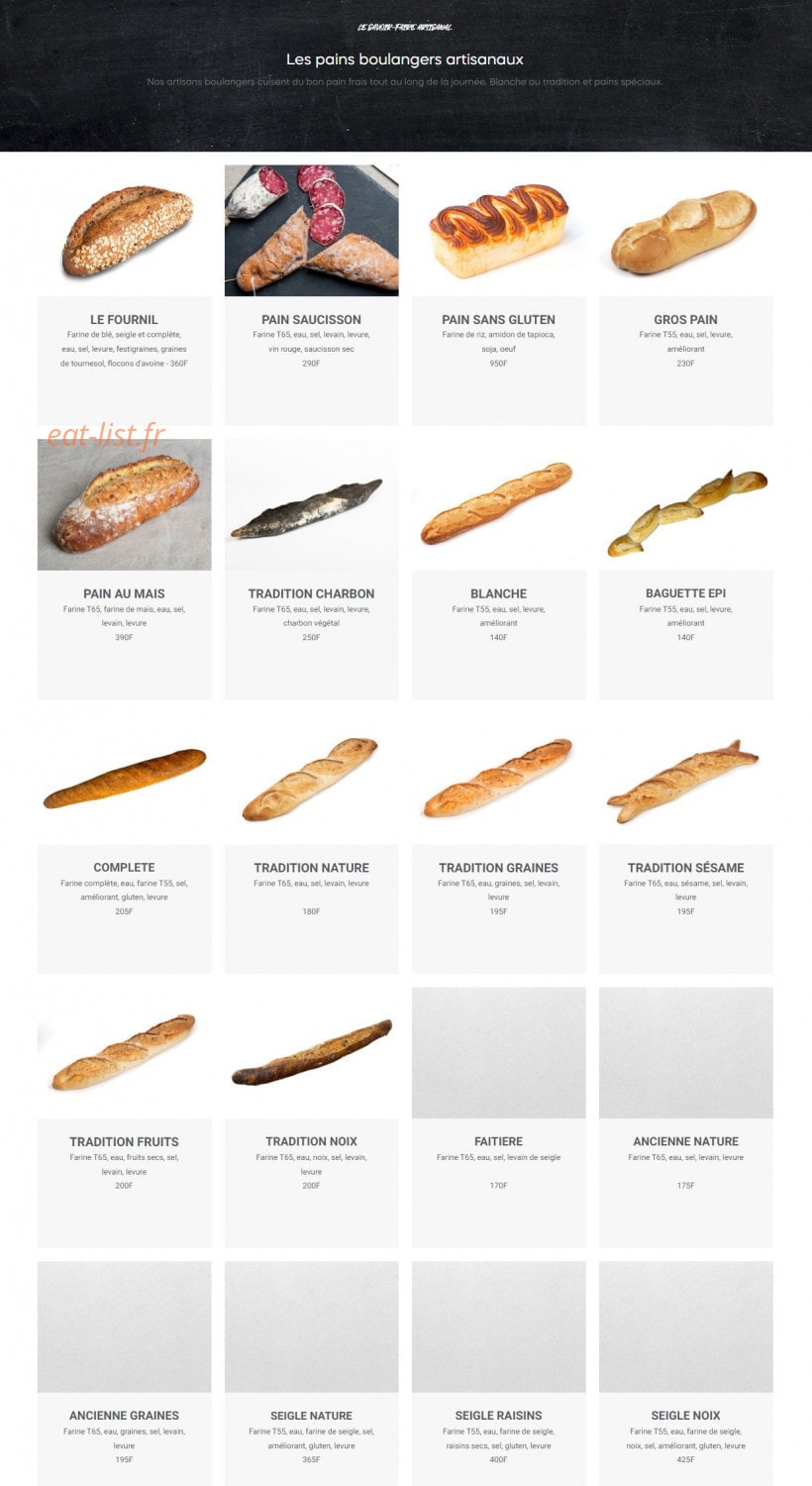 L'Atelier Gourmand — carte page 1