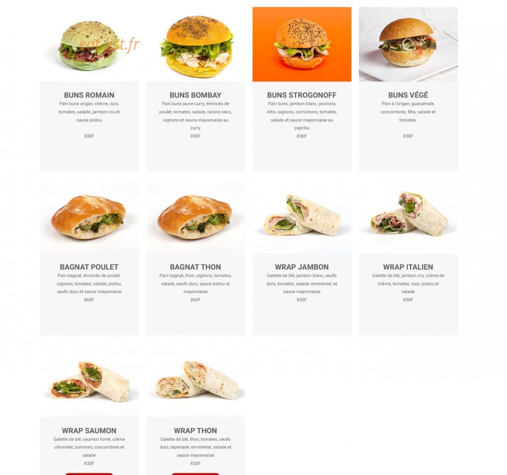 L'Atelier Gourmand — carte page 8