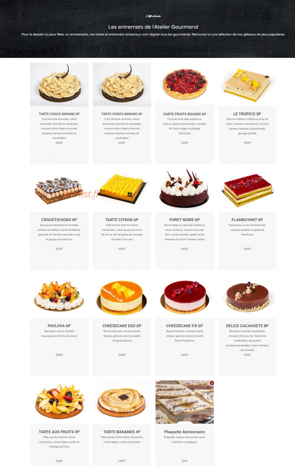 L'Atelier Gourmand — carte page 6