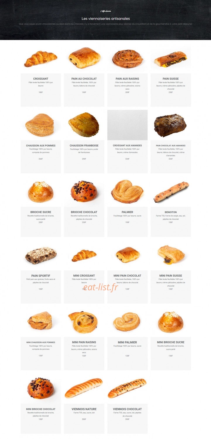 L'Atelier Gourmand — carte page 3