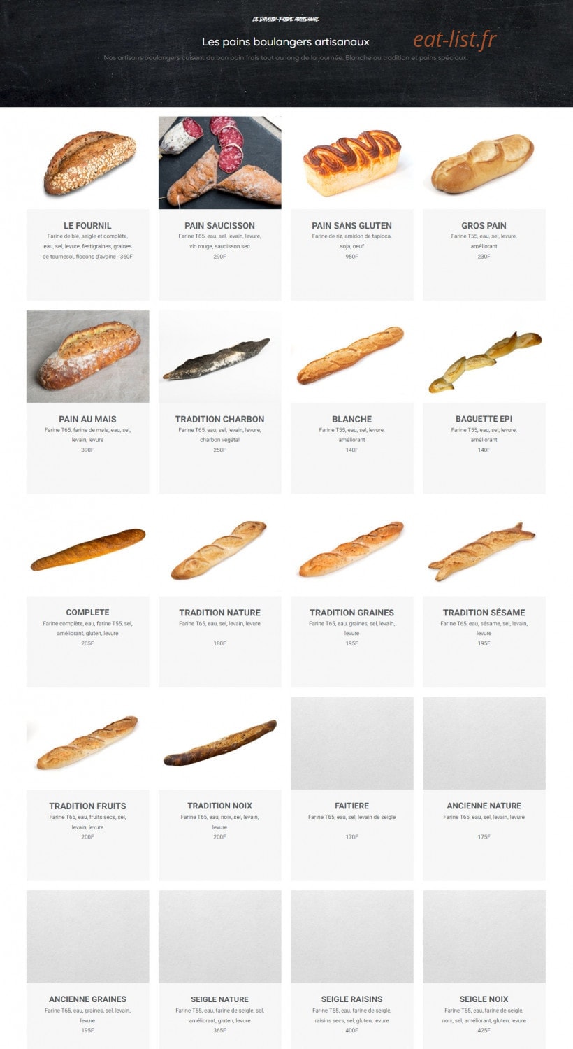 L'Atelier Gourmand — carte page 1