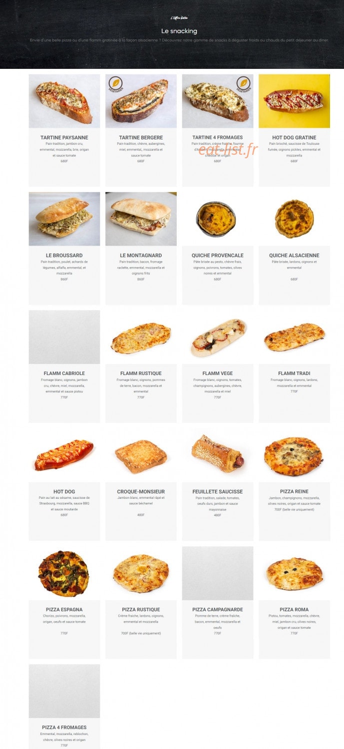 L'Atelier Gourmand — carte page 9