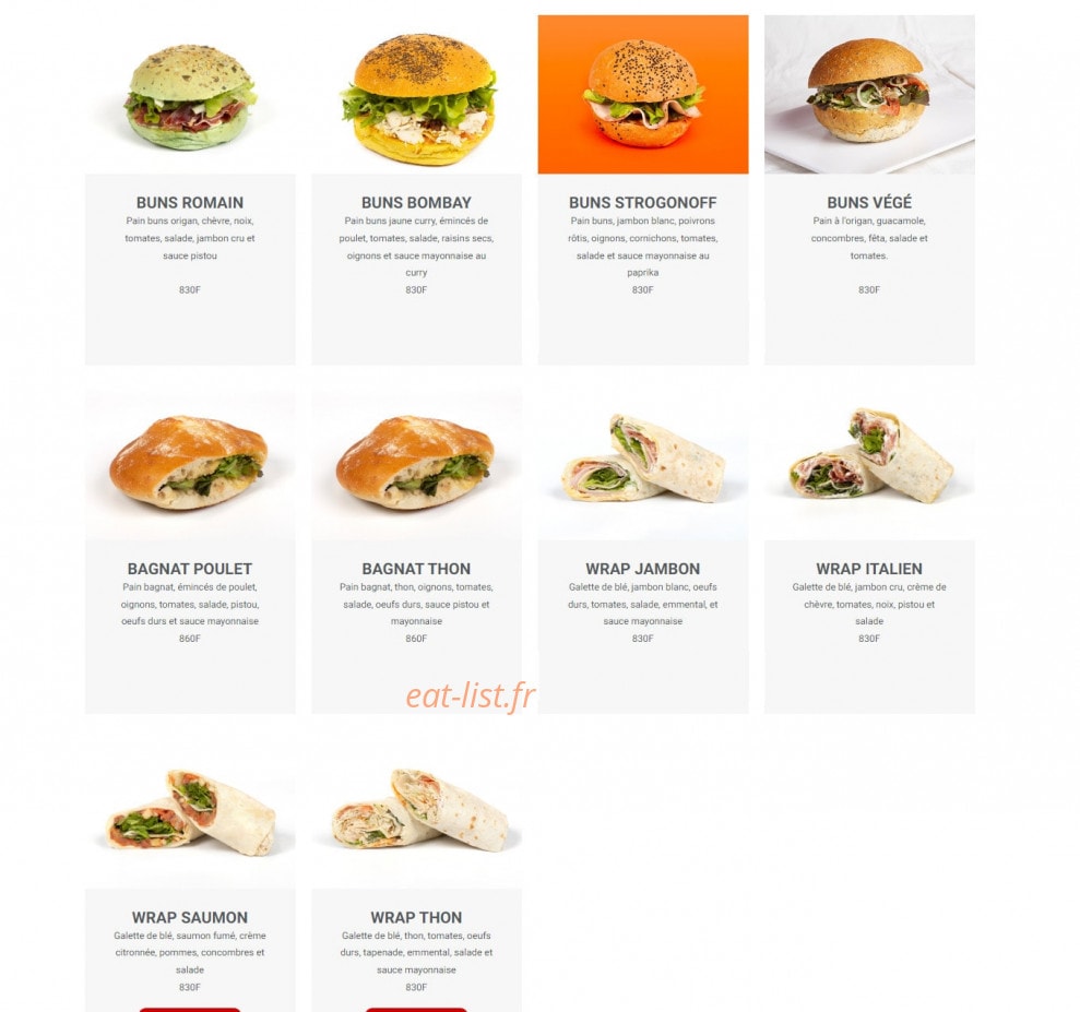 L'Atelier Gourmand — carte page 8